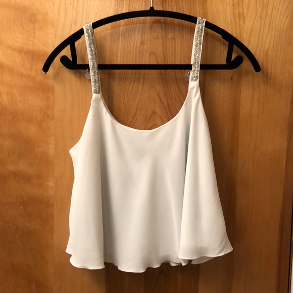 Charlotte Russe Tops - White flowy crop top